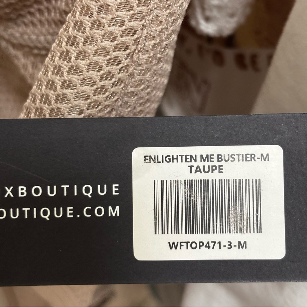 *New* White Fox Enlighten me Bustier taupe size Medium - Picture 13 of 13